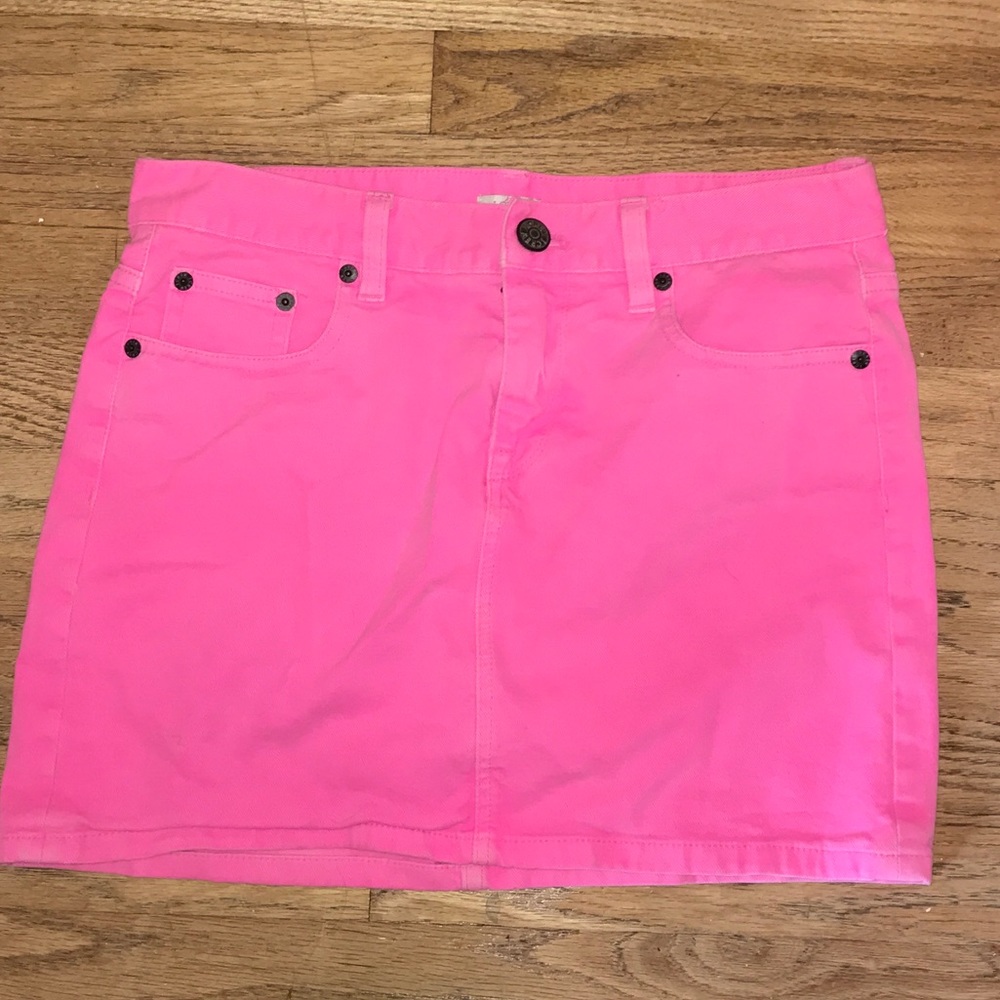 J.Crew Hot Pink Denim Mini Skirt size 28